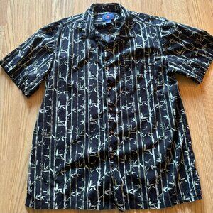 Men's Staddlebred Short Sleeve Button Up Collared Shirt size Large 100% Cotton